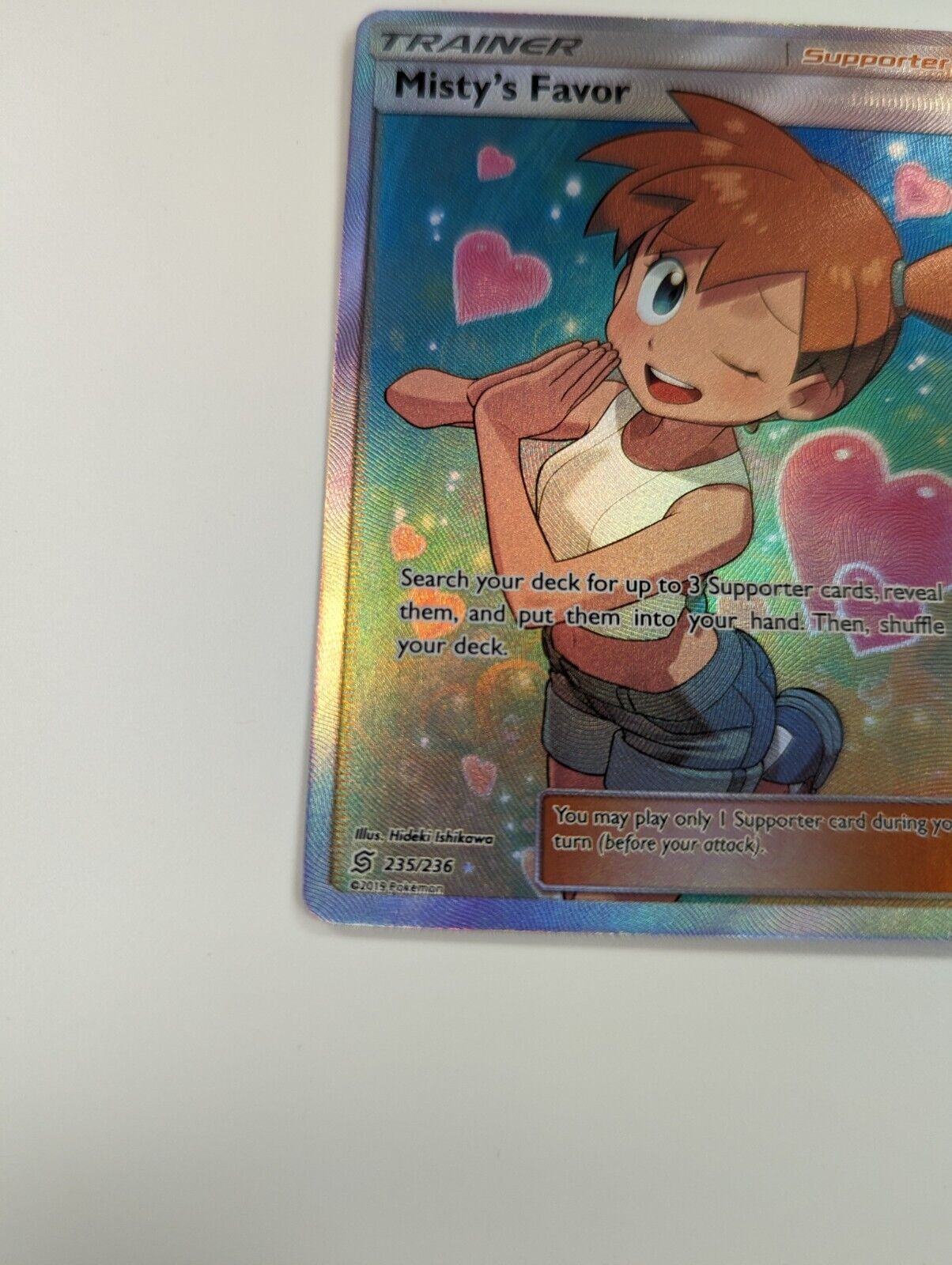 Pokemon TCG Misty's Favor 235/236 Full Art Trainer LP Lightly Played