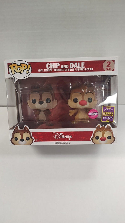 Funko Pop Chip And Dale 2 Pack Flocked 2017 Summer Convention Exclusive