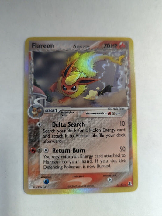 Pokemon TCG Flareon Delta Species 5/113 Holo Rare Card MP