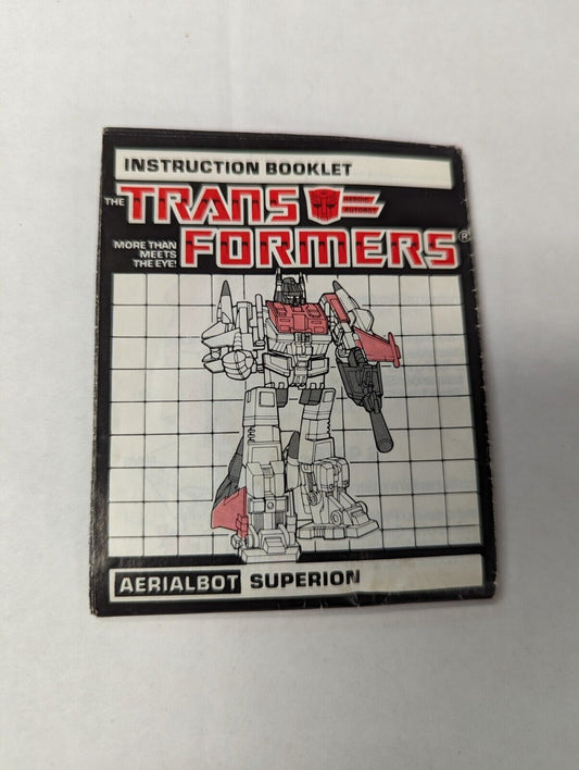 Transformers Superion Instruction Booklet Only 1985