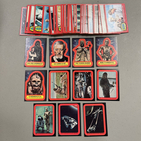 Star Wars Trading Card Complete Set 67-132 + All Sticker 12-22 Great Shape