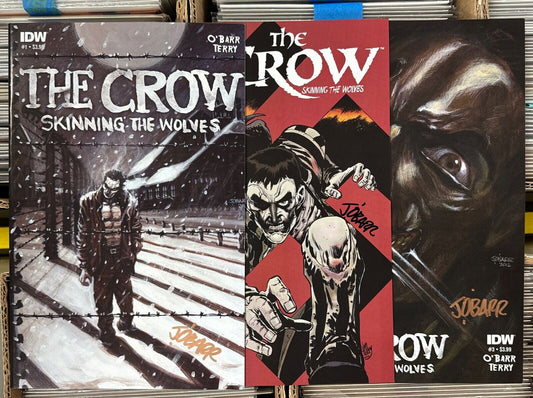 The Crow Skinning Wolves 1-3 Complete Set Signed James O’Barr NO COA IDW 2012
