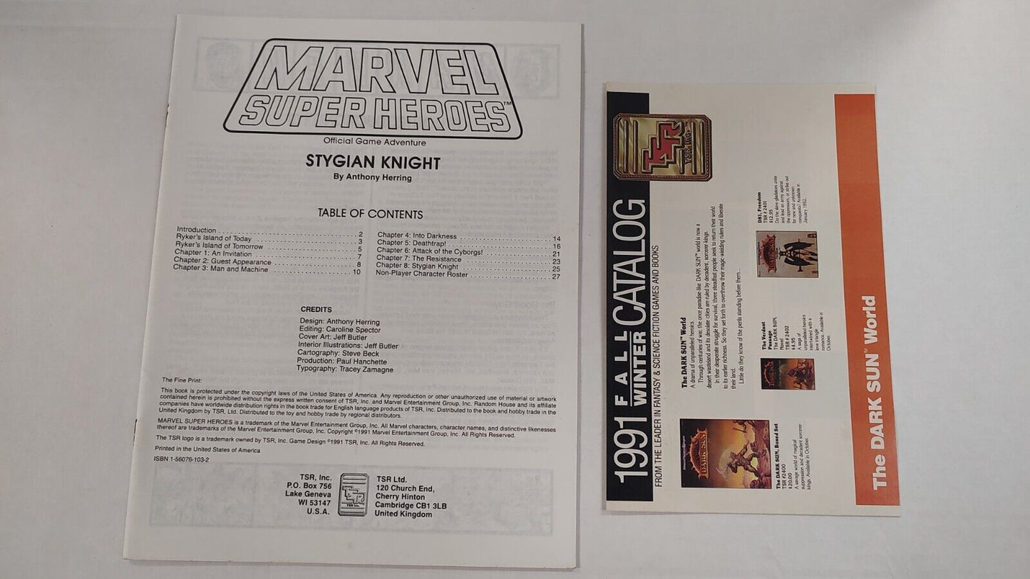 Marvel Super Heroes Role Playing Game Adventure Books And Accessories Used Lot