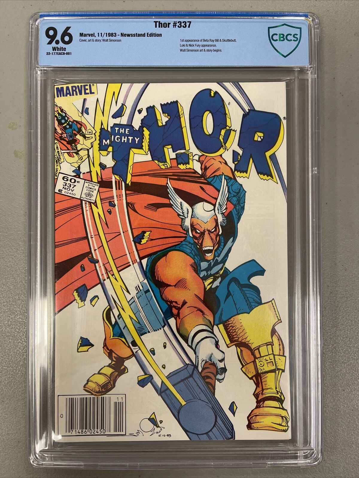 Thor 337 CBCS 9.6 Key Issue 1st Beta Ray Bill Newsstand Edition