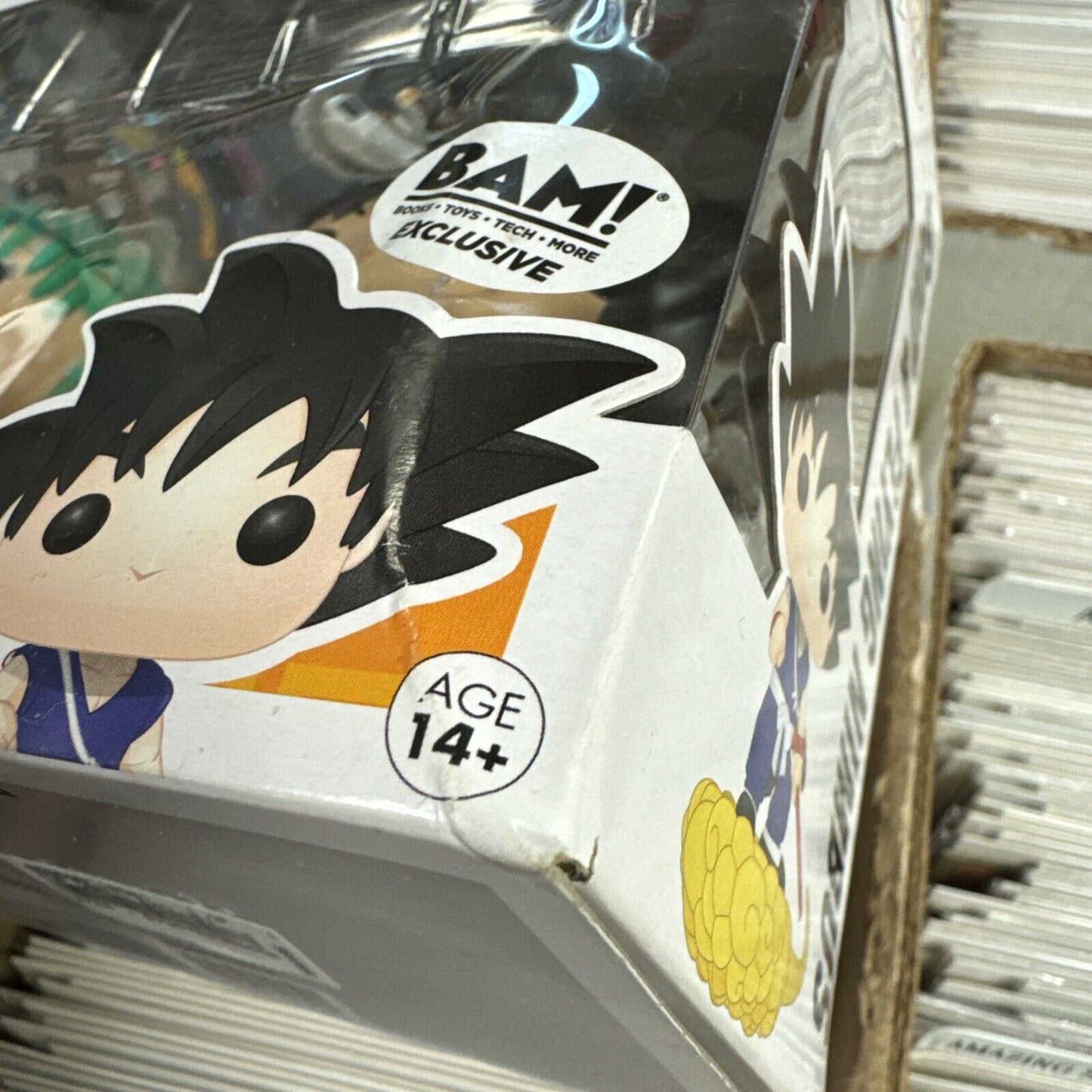 Funko Pop Bulma & Goku With Flying Nimbus 2 Pack BAM Exclusive Box Damage