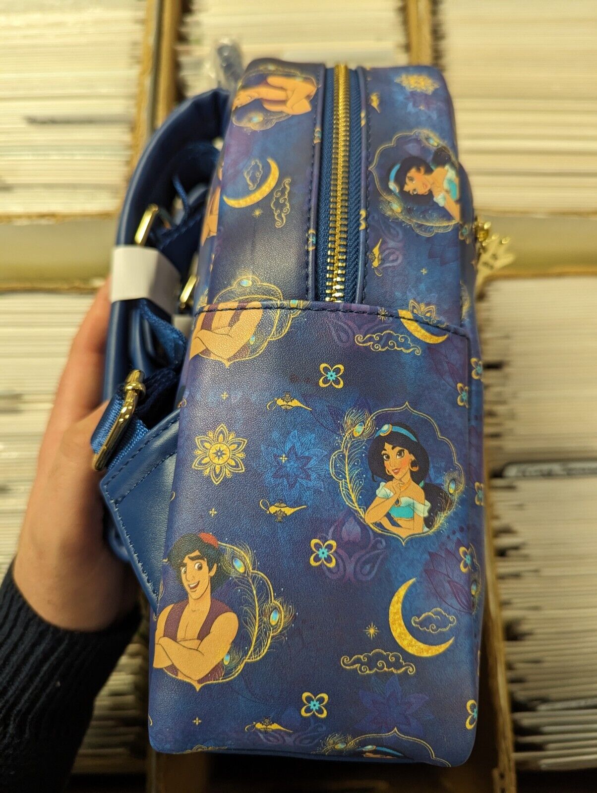 Loungefly Jasmine And Aladdin Mini Backpack Magic Lamp Pattern