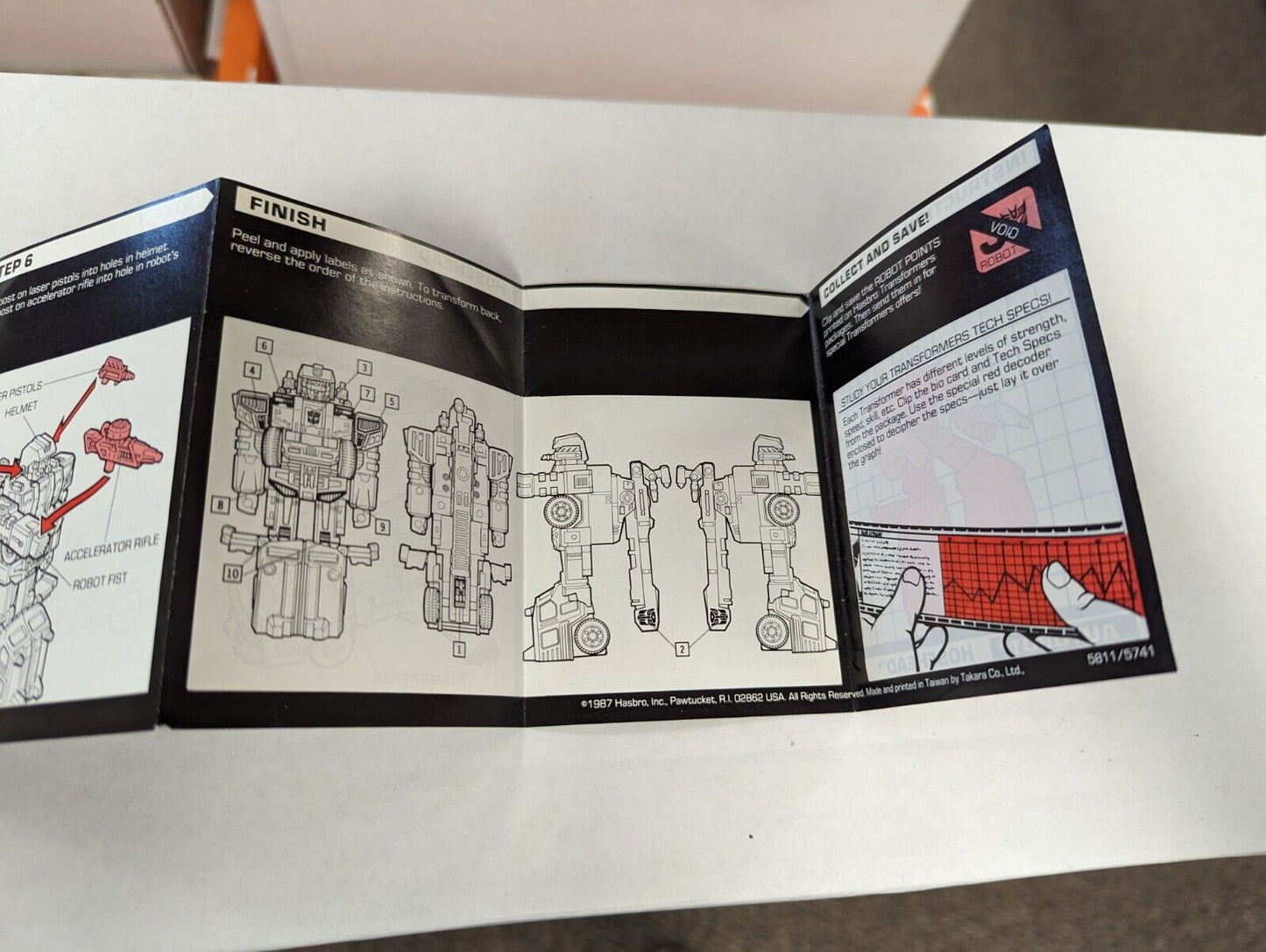Transformers Hosehead Instruction Booklet Only 1987