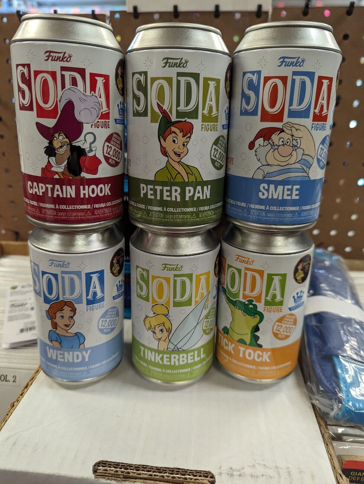 Funko Shop Soda Set Peter Pan Set Of 6 With Captain Hook Chase