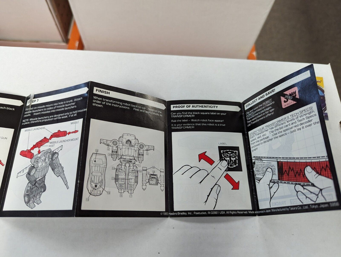Transformers Tracks Instruction Booklet Only 1985