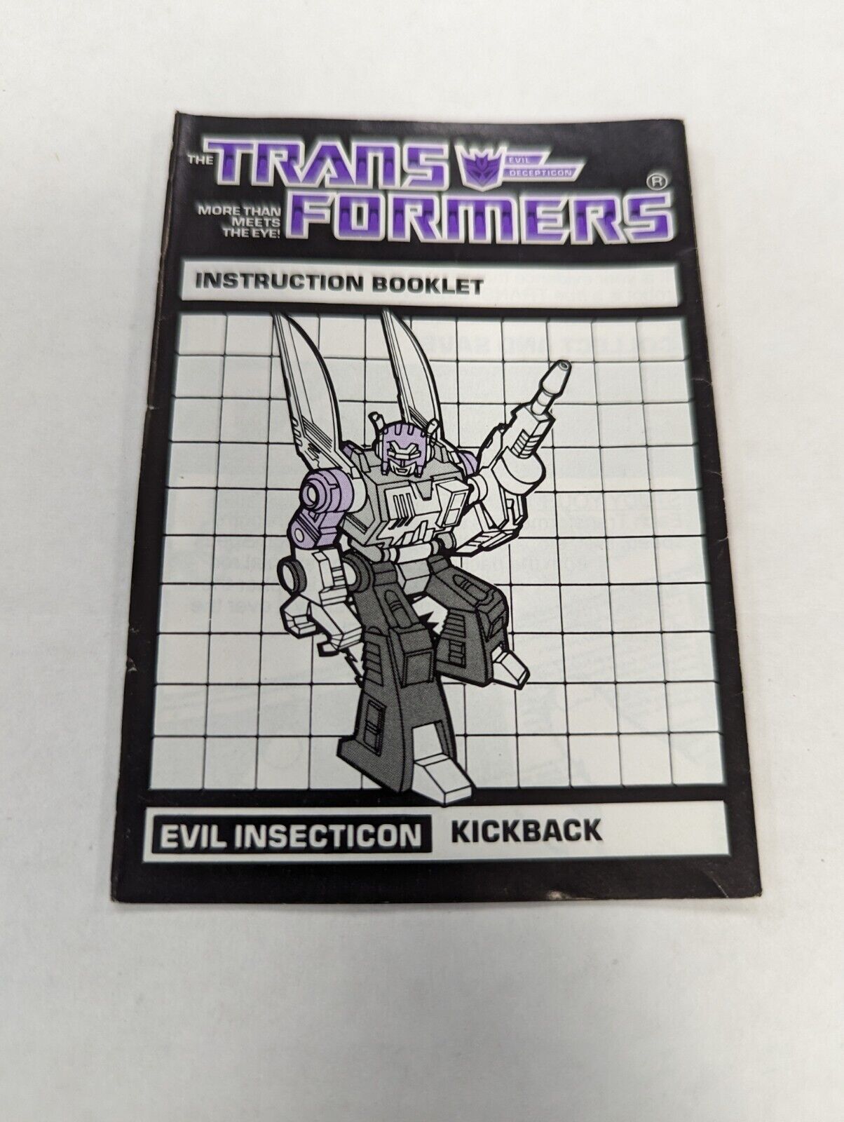 Transformers Kickback Instruction Booklet Only 1984