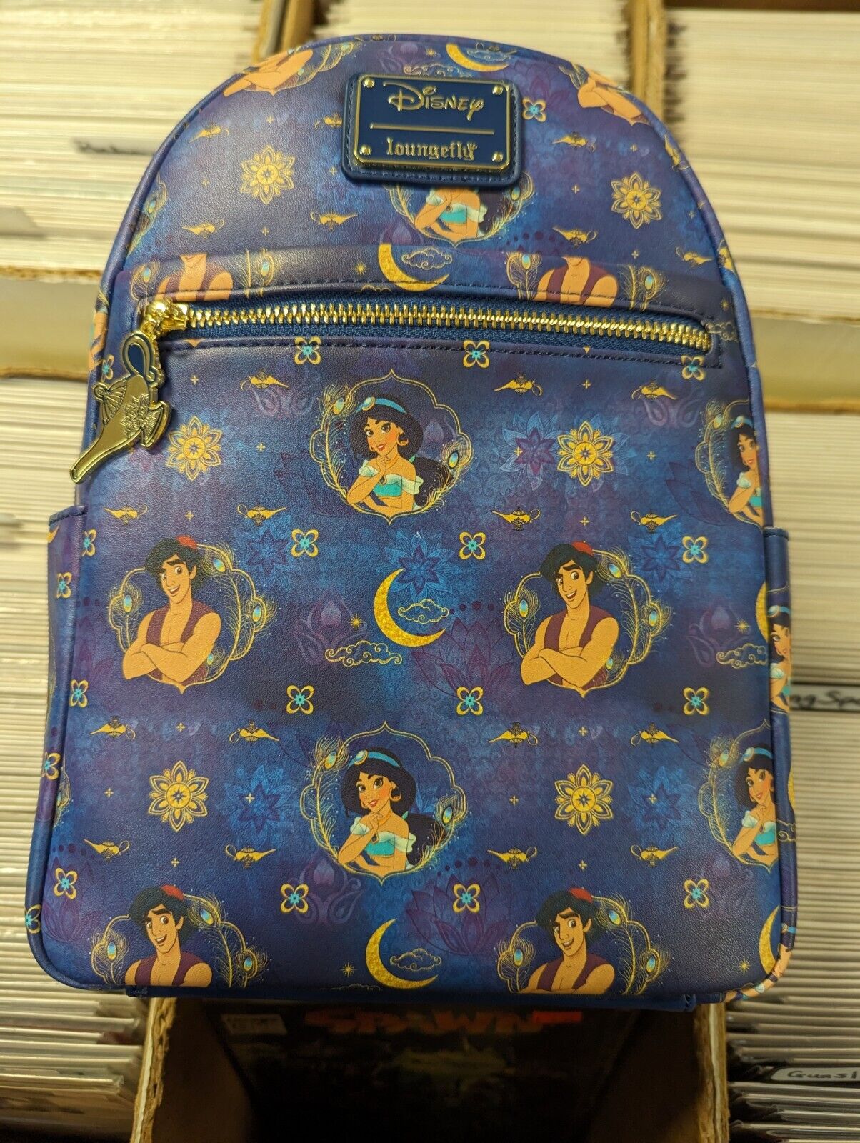 Loungefly Jasmine And Aladdin Mini Backpack Magic Lamp Pattern
