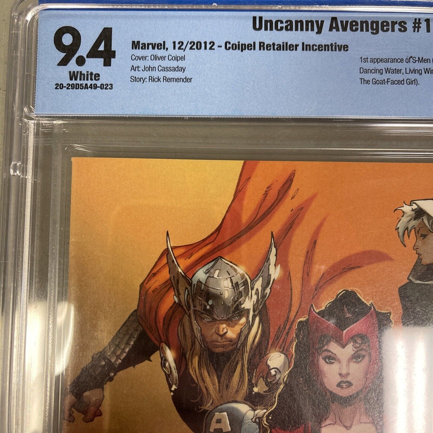 Uncanny Avengers 1 CBCS 9.4 1:100 Coipel Cover Thor Scarlet Witch Marvel Comics