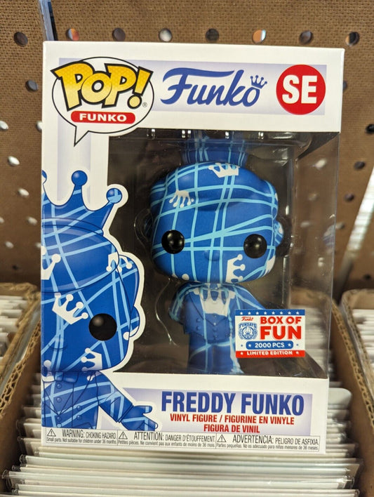 Funko Pop Freddy Funko SE Box Of Fun Blue White Stripes Art Series