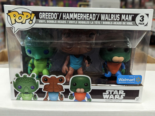 Funko Pop Greedo Hammerhead Walrus Man 3 Pack Star Wars Walmart