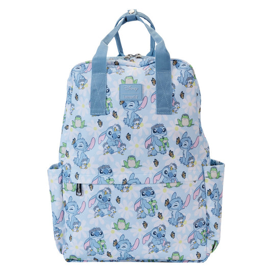 Loungefly Stitch Springtime Daisy All-Over Print Nylon Full-Size Backpack