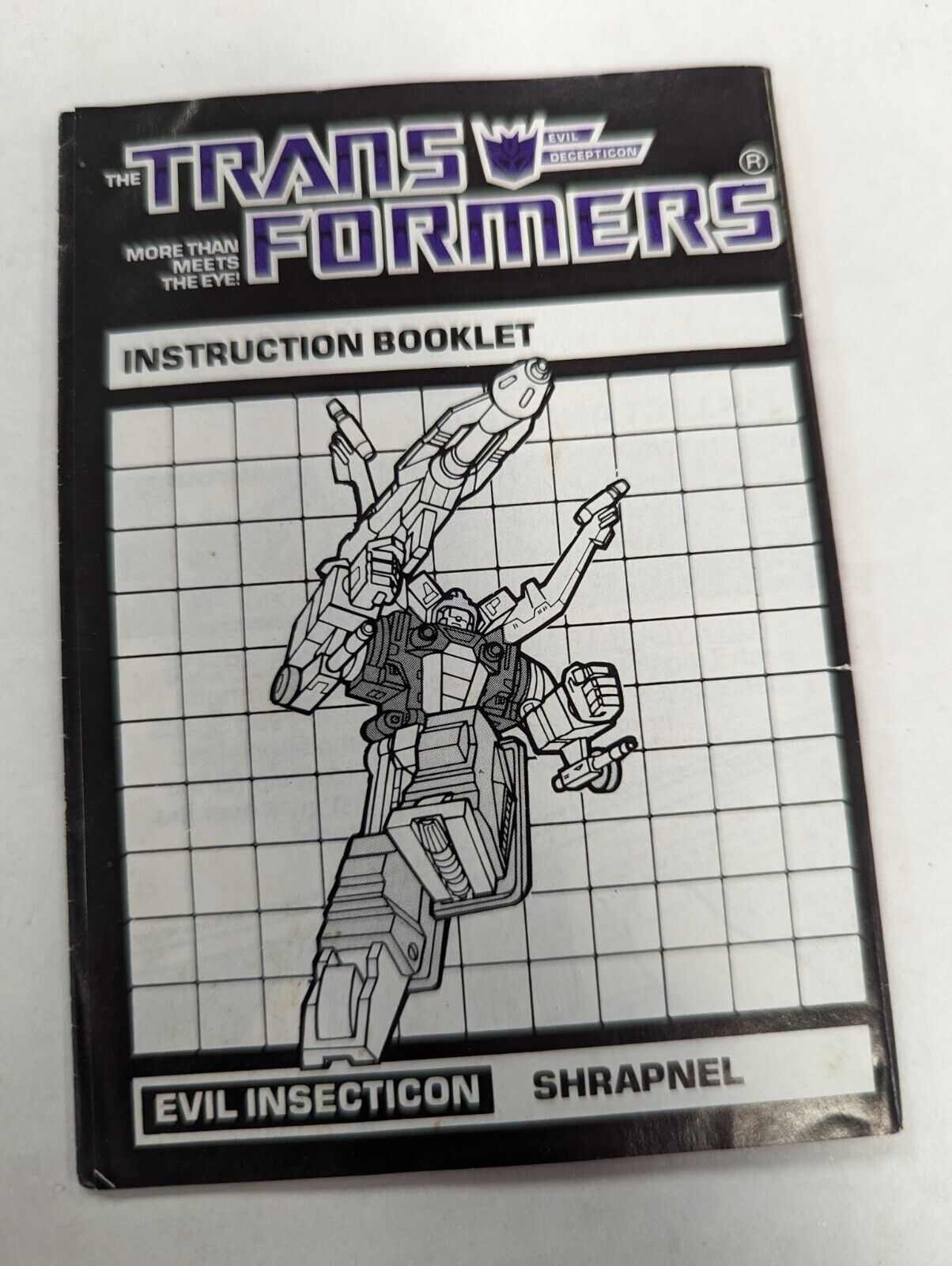 Transformers Shrapnel Instruction Booklet Only 1984