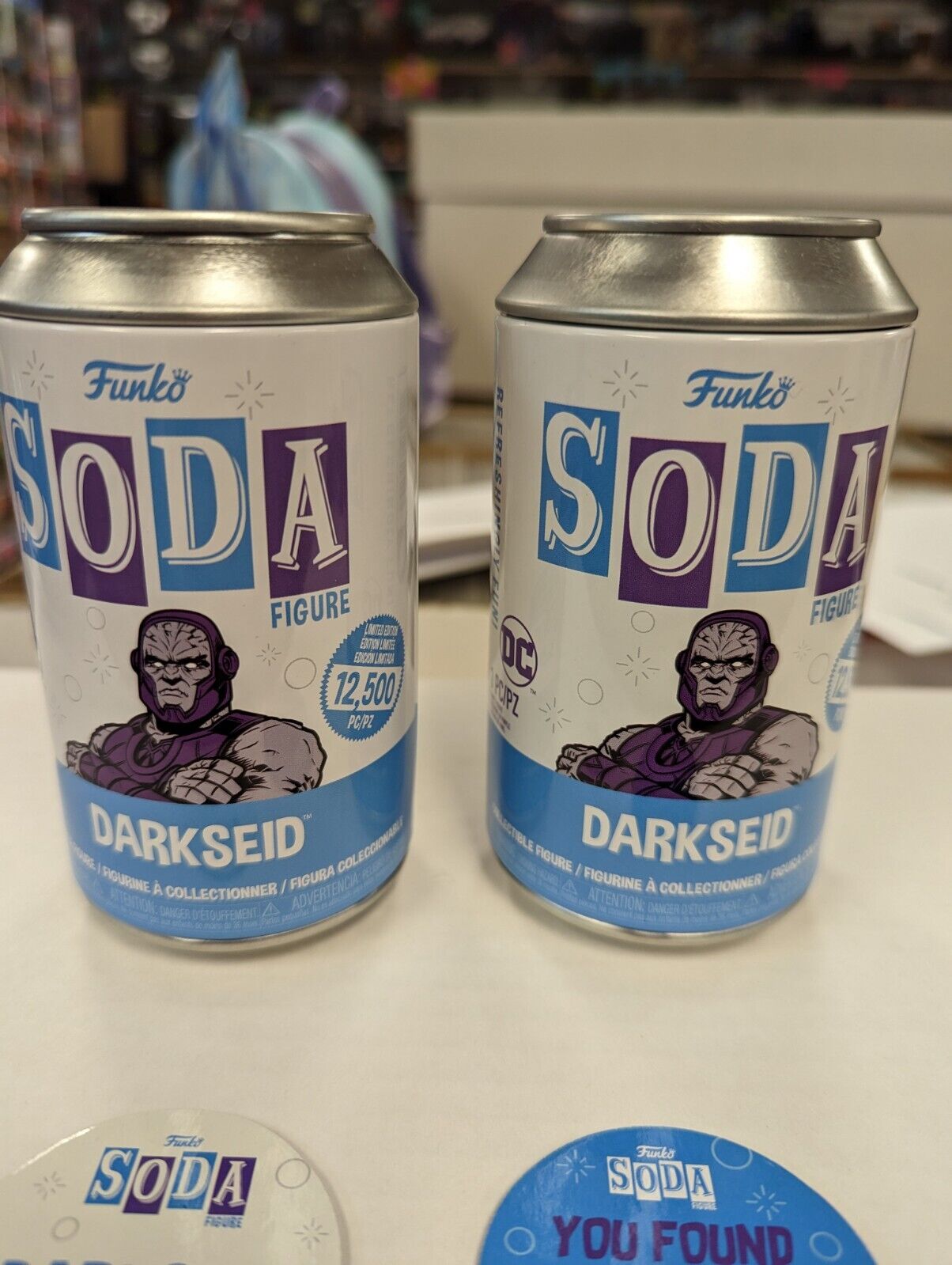 Funko Soda Set Darkseid With Weapon Chase 1/2000 and Darkseid Common 1/10500