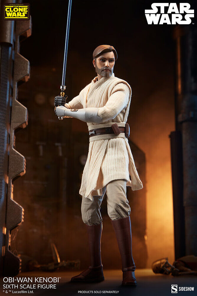 Sideshow Collectibles Obi-Wan Kenobi Sixth Scale 1:6 Figure Star Wars Clone Wars