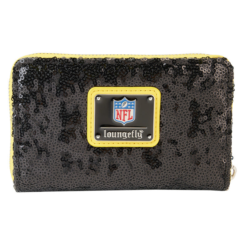Loungefly NFL Pittsburgh Steelers Sequin Zip Around Wallet
