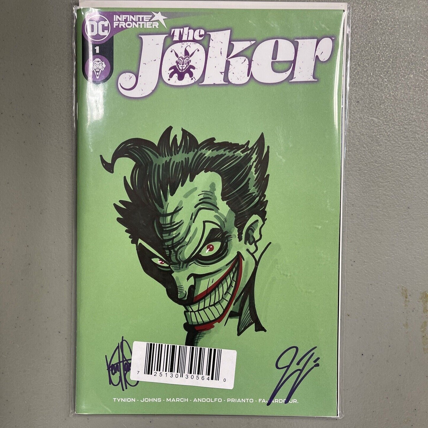 The Joker 1 Dynamic Forces Hauser Sketch Cover Double Signed Hauser & Tynion