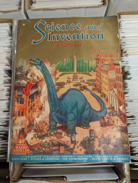 SCIENCE AND INVENTION May 1925 magazine - Behind the scenes THE LOST WORLD