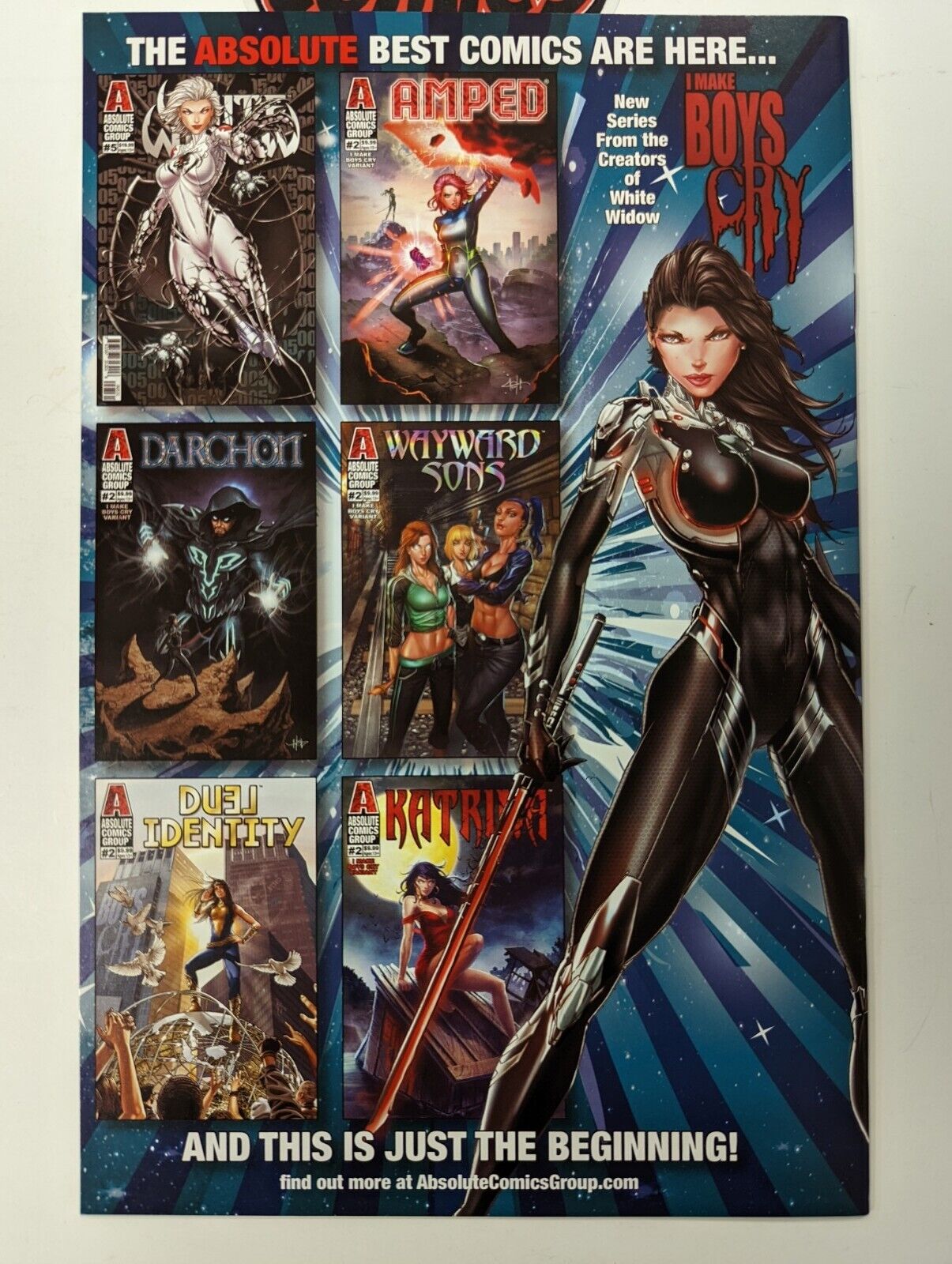 Absolute Comics Group White Widow 4 Variant First Printing Jamie Tyndall