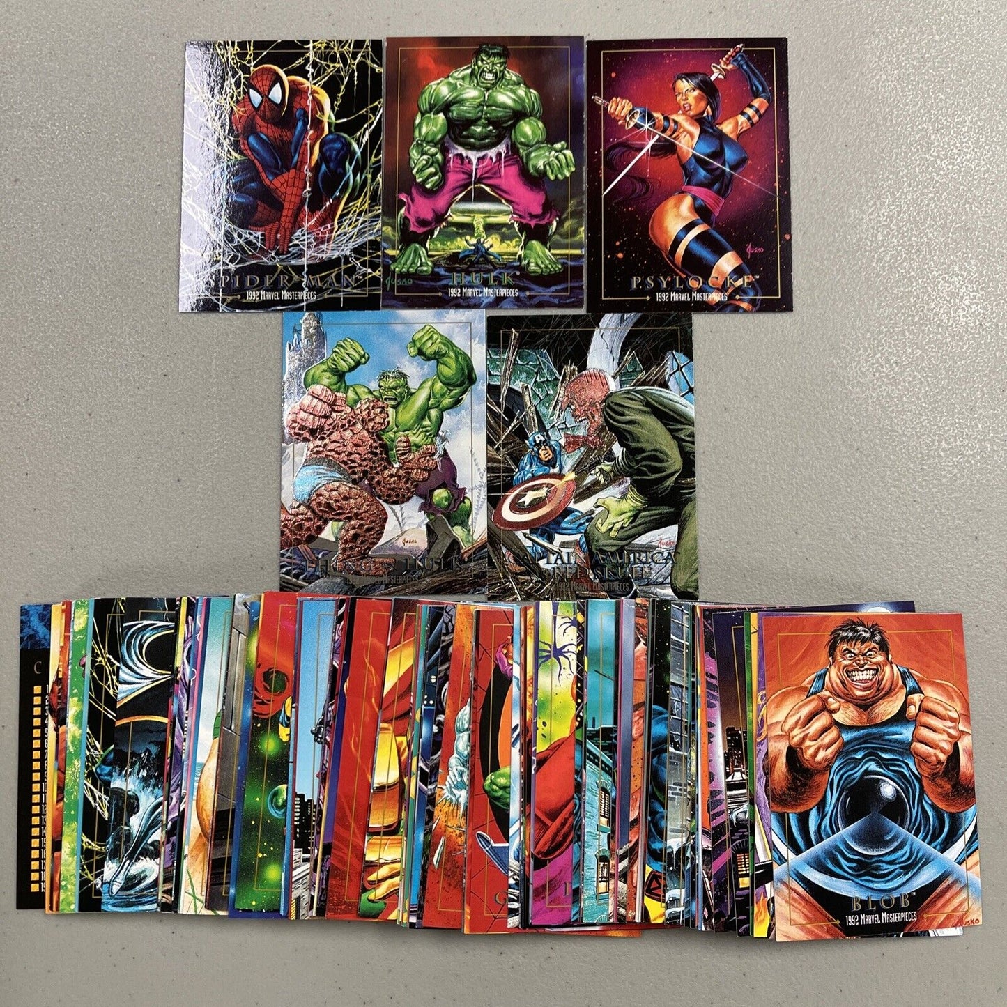 Skybox Marvel Masterpieces 1994 Set 1-100 + Promos and Etch Cards