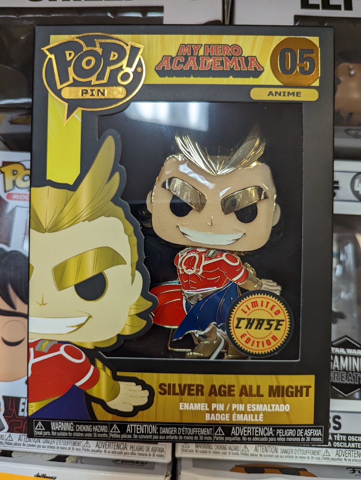 Funko Pop Pin My Hero Academia Silver Age All Might 05 Chase