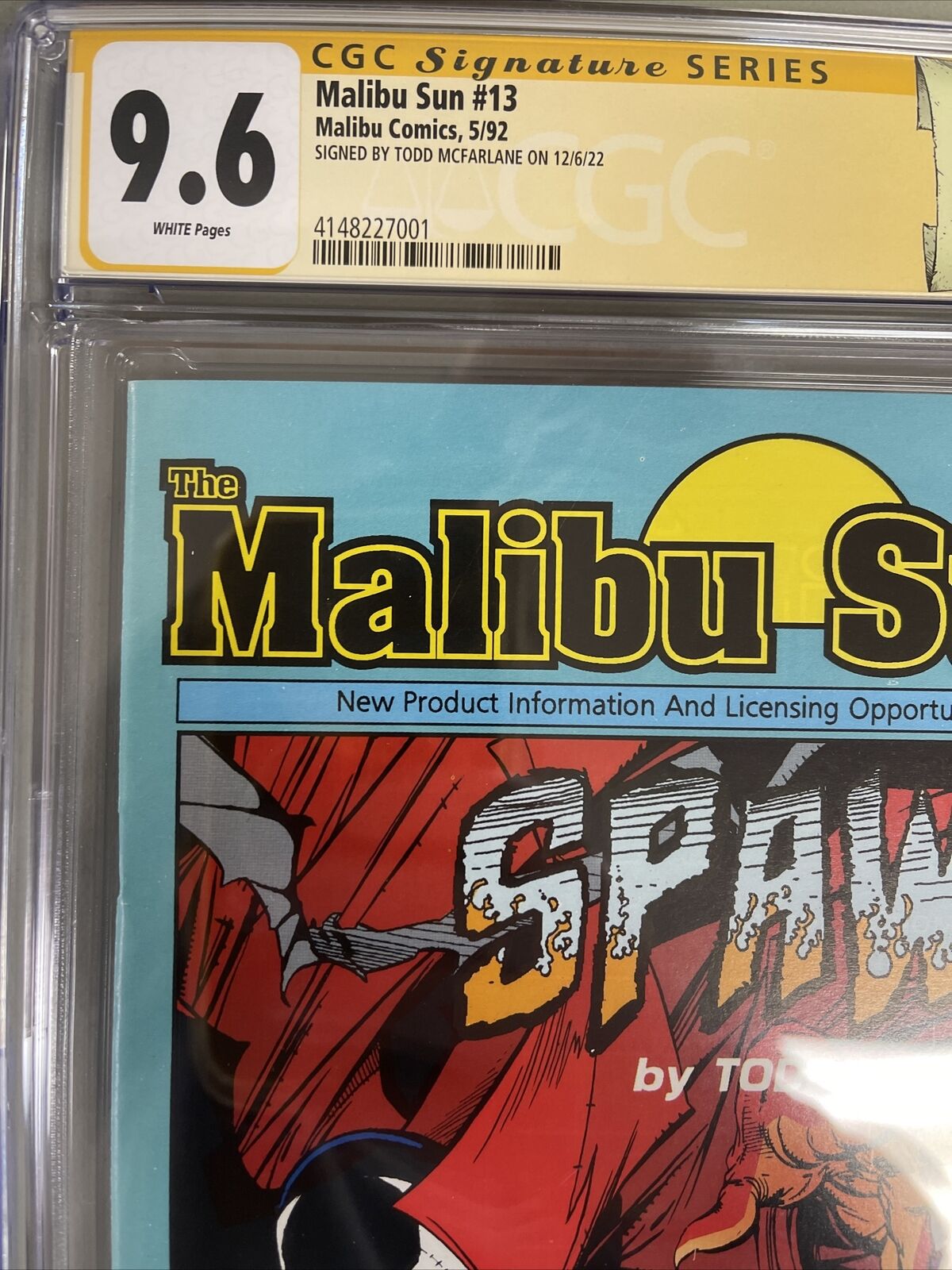 Malibu Sun 13 1st appearance of Spawn CGC 9.6 Signature Series Todd McFarlane