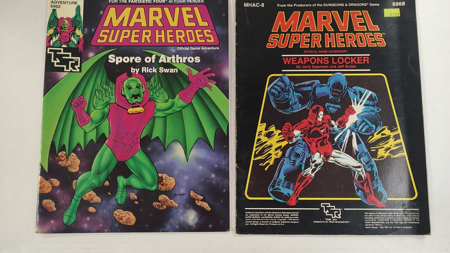 Marvel Super Heroes Role Playing Game Adventure Books And Accessories Used Lot
